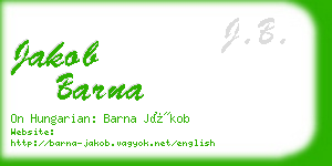 jakob barna business card